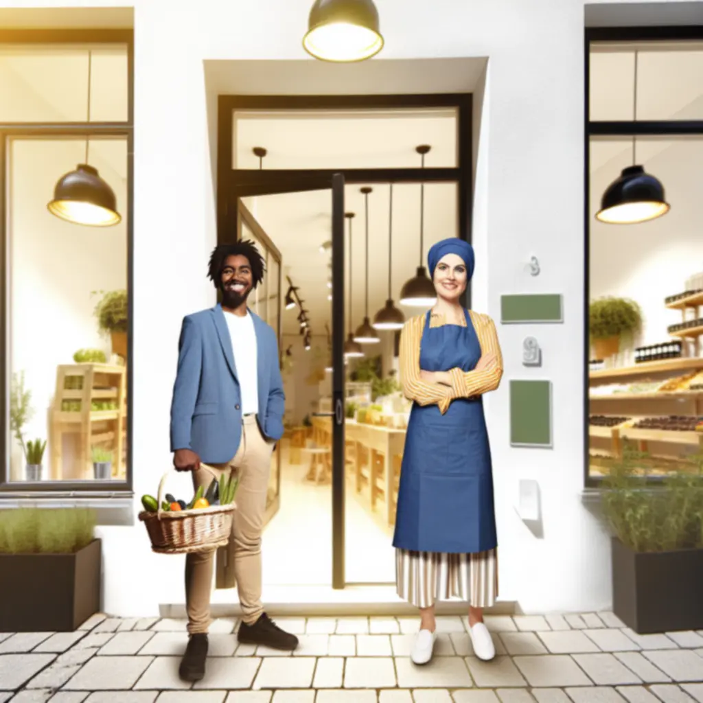 EcooAura csapat és természetes hangulatú boltfront organikus termékekkel