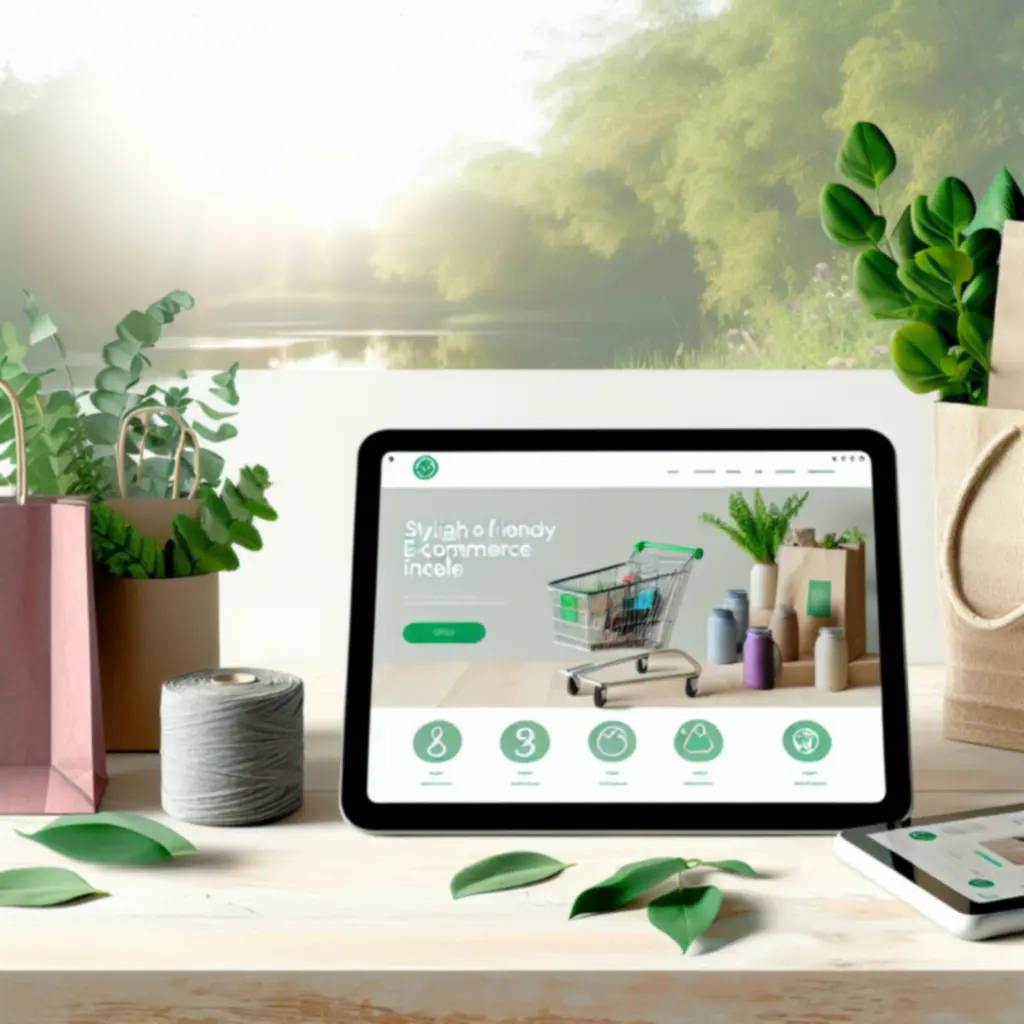 EcooAura online vásárlási felület mobilon és laptopon, friss zöld színekkel